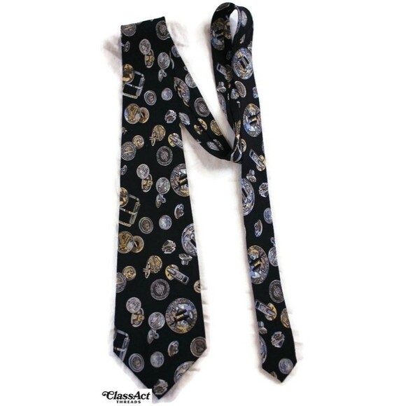 Nicole Miller Harley Davidson Motor Cycles Men’s Tie Silk Black  Rare Necktie - Picture 5 of 6